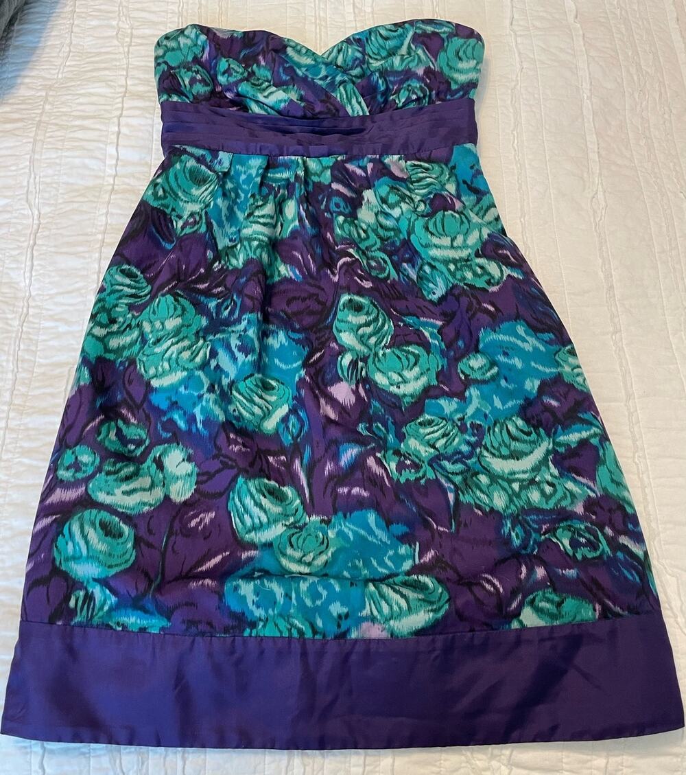 Anthropologie Moulinette Soeurs Strapless Size 2 floral Dress 90’s look